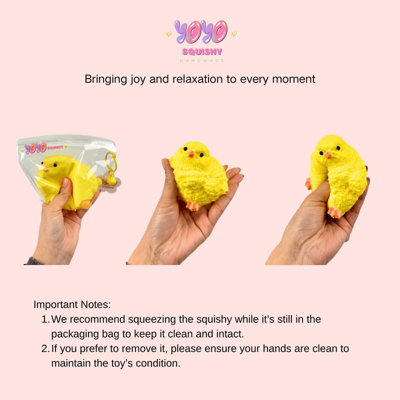Yoyosquishy Handmade Animal Silicone Sticky Chicken Taba Squishy Toys for Stress Relief