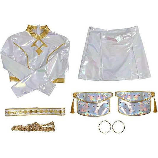 Pearl White Kids Halloween Role Playing Costume Adorable Demon Cosplay Cute Stage Outfit