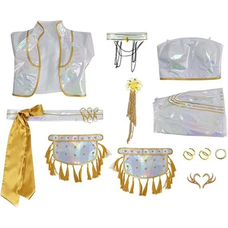 Pearl White Kids Halloween Role Playing Costume Adorable Demon Cosplay Cute Stage Outfit