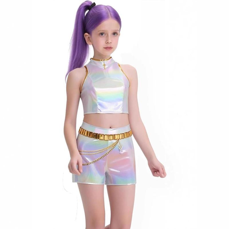 Pearl White Kids Halloween Role Playing Costume Adorable Demon Cosplay Cute Stage Outfit